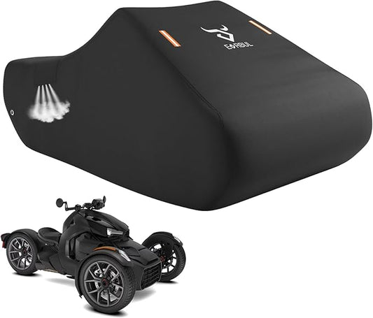 EVRBUL 3-Wheel Vehicles Cover Dustproof and Waterproof Full Motorcycle Cover Compatible with Can-Am Ryker 600 Ryker 900 Ryker Sport Ryker Rally Edition Fit up to 103"