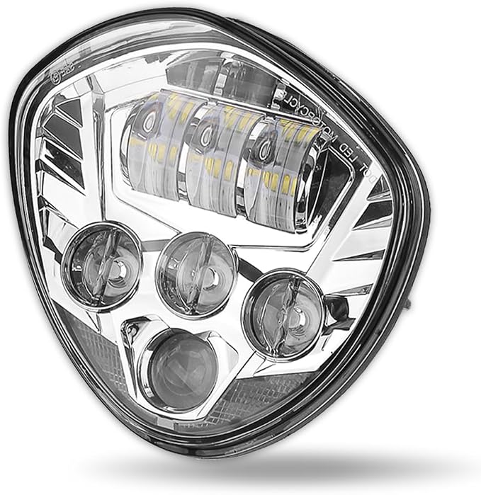 SUNPIE Motorcycle LED Headlights Compatible with Victory Cross Country/Hammer 8 Ball/High-Ball/Magnum 2008-2017, Waterproof Diamond 60W High Low Beam Bright White Chrome Bezel