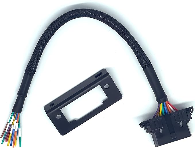 JUTA OBD2 J1962 Female to Open Pigtail Cable Bracket 16PIN OBDII Port Replacement Cable - [1ft/30cm]