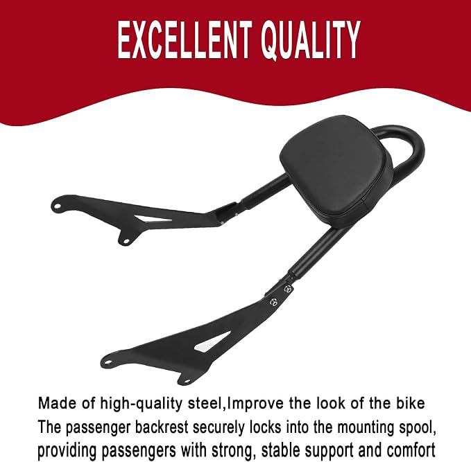 Detachable Backrest Sissy Bar Replacement for Yamaha Stryker XVS1300 XVS 1300 2011-2019 Motorcycle Passenger Backrest(without luggage rack)