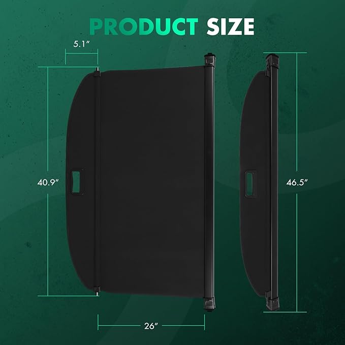 SCITOO Retractable Rear Cargo Cover Shade 2008-2012 Fit for Ford Escape Rear Trunk Retractable Security Shade Cover