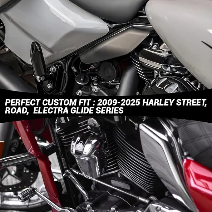 Color - Matched Mid Frame Air Deflectors Heat Shield, Perfectly Fit for Harley Touring Models 2009-2026 Midnight Pearl