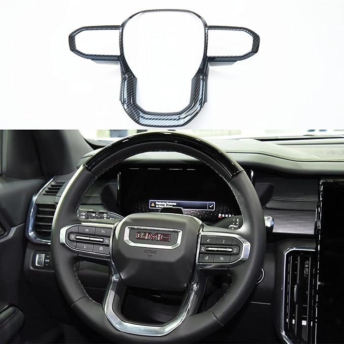 ZiWen Interior Trims Steering Wheel Cover Accessories for GMC Canyon Acadia Sierra EV Chevy Colorado 2024 2025 2026 (Carbon Fiber Print)