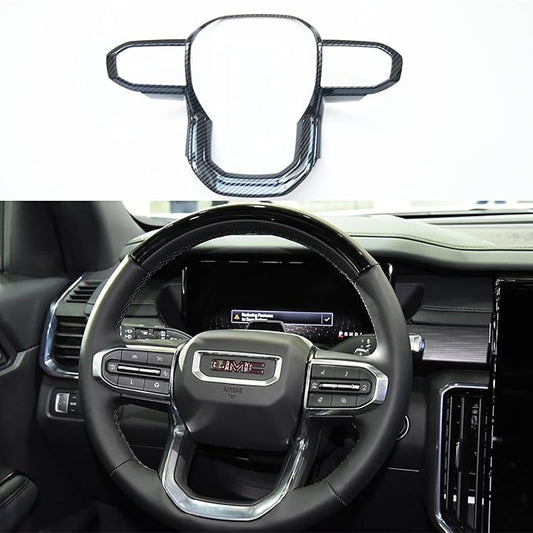 ZiWen Interior Trims Steering Wheel Cover Accessories for GMC Canyon Acadia Sierra EV Chevy Colorado 2024 2025 2026 (Carbon Fiber Print)