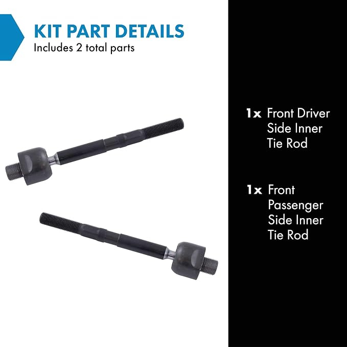 TRQ Inner Driver and Passenger Side Tie Rod Set 2 Piece Compatible with 2015-2020 Acura TLX V6 3.5L 2013-2017 Honda Accord V6 3.5L 2014-2015 Honda Accord L4 2.0L 2017 L4 2.0L