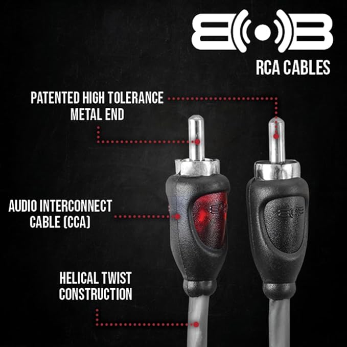 Belva True 8 Gauge AWG Premium CCA Complete Amplifier Wiring Kit with OFC 2-Channel RCA Cable - BAK82 RED