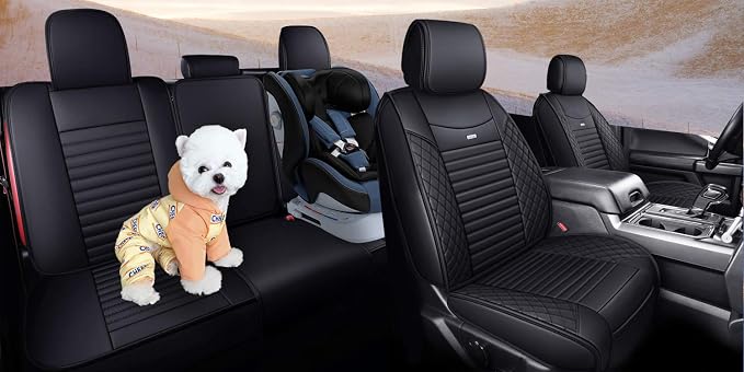 Aierxuan Rear Seat Covers for Ford F150 Crew Cab Regular Cab 2009-2026, F250 F350 F450 2017-2026 (Rear Seat/Black)