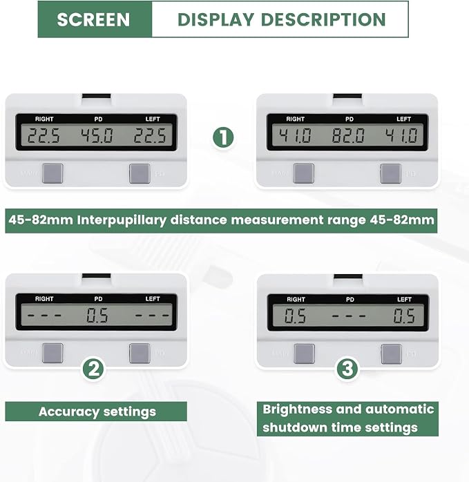 Huanyu Pupilometer Led Pd Meter with Upgrated Nose Pad Pupil Distance Meter Brightness Accuracy Adjustable Pupillometers CE Approved 45-82mm
