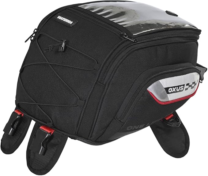 ViaTerra OXUS MOTORCYCLE TANK BAG (STRAP BASED) |13L Capacity | Converts to Backpack, Scratch-Free Base, EBC Net, External Rain Cover | Universal Fit for Touring & Adventure Riding