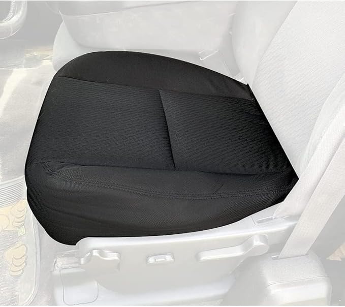 GXARTS Cloth Front Driver and Passenger Side Bottom Seat Cover & Both Bottom Foam Cushion Replacement Black #19C Fit for Chevy Silverado Avalanche Suburban Tahoe GMC Sierra Yukon 2007-2014