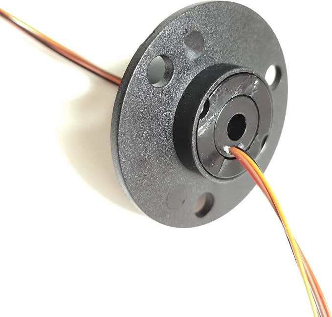 Taidacent Hollow Electrical Slip Ring - Rotary Contact 2/4/6/12 Road Collector, Conductive Electric Motor Rotating Connector (4 Wire 2A, Inner Hole 5mm, Outer Diameter 22mm)
