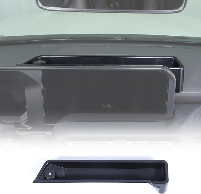 Center Console Dash Organizer Tray Compatible with Toyota Land Cruiser 250 Prado 2024 2025 2026 Navigation Screen Rear Insert Auxiliary Storage Box,Phone Holder Accessories (Style F (Without bracket))