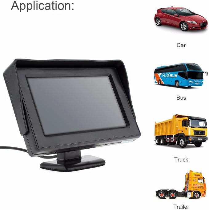 HD Brake Light Rear View Backup Camera Set with 4.3 Inch LCD Monitor,Van Night Vision Reversing Camera Replacement for Renault Master ab 2010/Nissan NV400 ab 2010/Opel Vauxhall Movano ab 2010