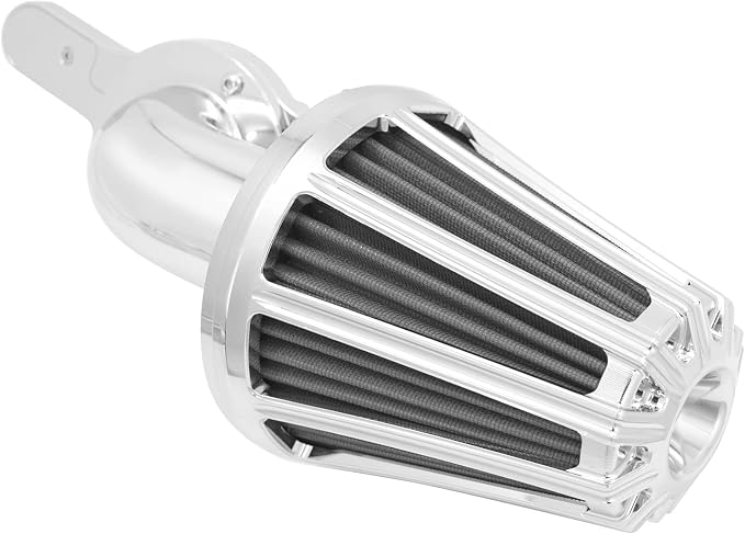Air Cleaner Filter 90° Forward-Facing Intake Kit CNC Fit for Harley Touring Softail (Chrome Housing Grey Element, D For M8 Touring 17-23 Trike 17-25 Softail 18-24)