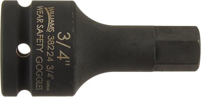 Williams JHW38224 3/4-Inch Drive Impact Hex Socket, 3/4-Inch , Black