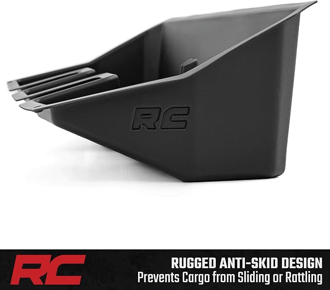 Rough Country Under Seat Storage Tray for Tesla Cybertruck (2024-2005) - Custom-Fit Rear Seat Organizer, High-Density Thermoplastic, Anti-Skid Cargo Tray
