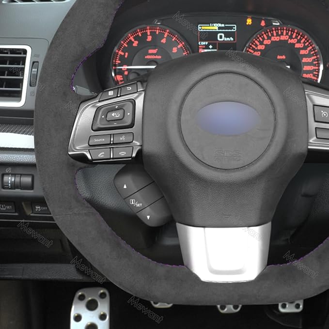 MEWANT Steering Wheel Cover for Subaru WRX 2015-2021 / WRX STI 2015-2021 Steering Wheel Cover Accessories