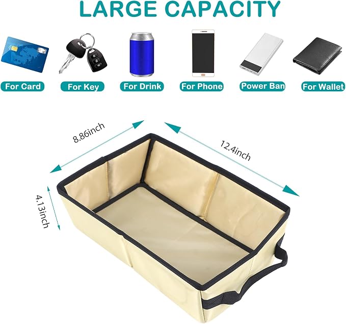 Car Front Under Seat Storage Organizer Compatible with Ineos Grenadier 2020-2025 Oxford Cloth Under Seat Storage Box Interior Accessories， Applicable to both left and right. (Beige)