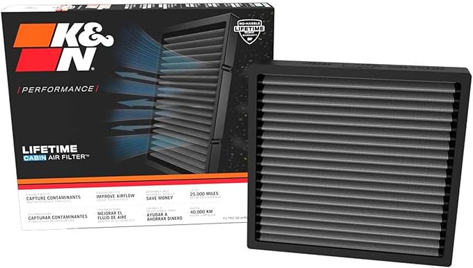 K&N LIFETIME Cabin Air Filter: Premium, Washable, Clean Air for your Cabin: Compatible with Select 2022-2026 Acura/Honda: Integra, Type S, Civic, Type R, CR-V, Passport, Pilot, VF2086