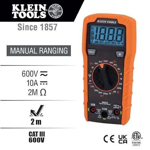 Klein Tools MM325 Multimeter, Digital Manual-Ranging 600V AC/DC Voltage Tester, Tests Batteries & NCVT1P Voltage Tester, Non-Contact Voltage Detector Pen, 50V to 1000V AC