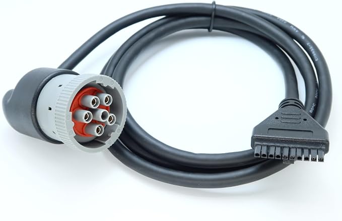 6Pin J1708 Cable for PT30 Device (Black, Male-to-Female, 12V DC, 1m)