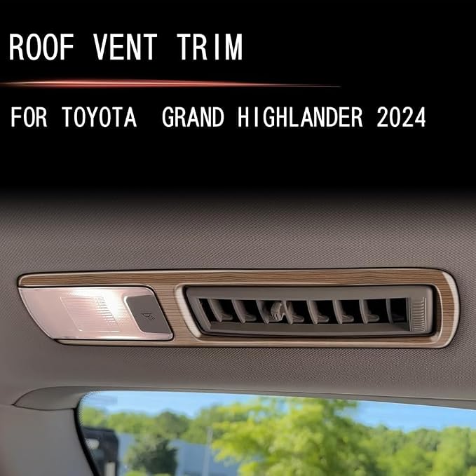 4Pcs Second and Third Row Air Outlet Frame Panel Compatible with Toyota Grand Highlander 2024 2025 2026 Fit for 2024-2026 Grand Highlander ABS Accessories(Wood Grain)