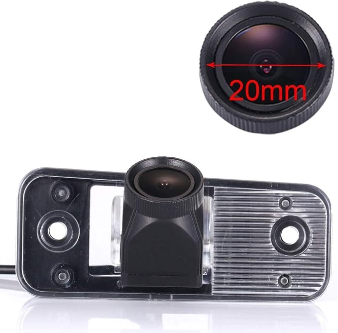 Super HD 1280x720 Pixel Car Backup Camera Night Vision License Plate Rear View Camera for Hyundai Santafe/Santa Fe 2007 2009 2010 2011 2012(No.8030 with 2 Screw Holes)