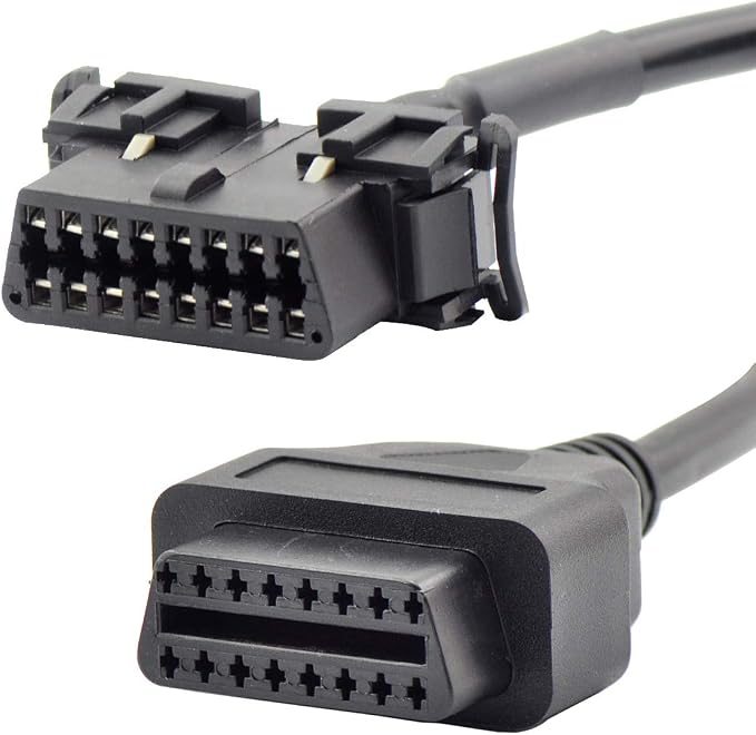 iKKEGOL OBD2 OBD II Full 16 Pin Splitter Y Open Cable J1962 1 Male to 2 Female Connector Underdash Mount Bracket for Diagnostic DIY Extension Adapter 50cm/20 (1 Pcs)