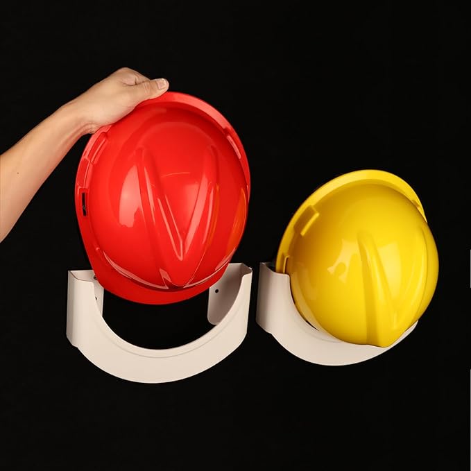 Hard Hat Rack 2 Pcs, Hard Hat Storage Rack Hard Hat Helmet Holder,Hard Hat Placement Hanging Rack for Workshop Office Living, Only Fits Helmets with Brims (Simple style)