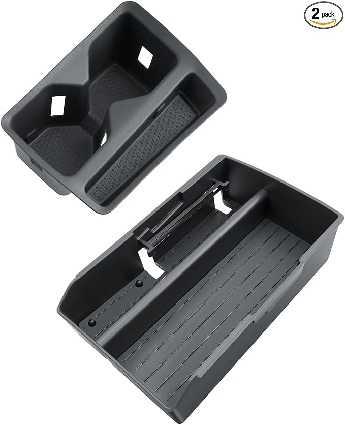 SKTU 2-Pack for 2025 2026 VW Tiguan Center Console Organizer for 2025 2026 Volkswagen Tiguan Cup Holder VW Tiguan 2025 2026 Accessories Durable ABS & Anti-Slip Console Tray Cup Pad