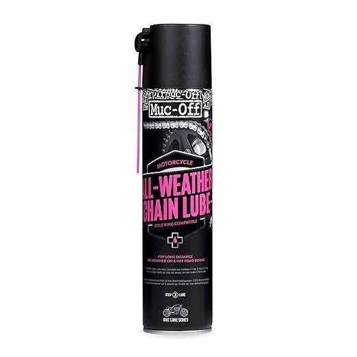 Muc Off All-Weather Motorcycle Chain Lube, 400 Milliliters - Premium Motorbike Chain Lubricant Spray - Formulated for All Weather Conditions