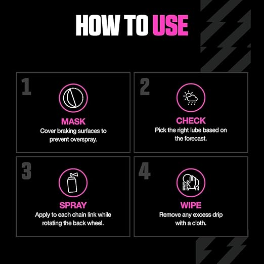 Muc-Off Motorcycle Dry Chain Lube| Ultra-Durable Synthetic Formula | Long-Lasting Lubrication | Maximum Chain Protection for Dry Conditions | Perfect for Motorcycle Chains