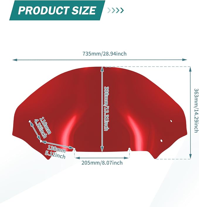 Motorcycle Windshield Windscreen Wind Splitter Fit for Harley Road Glide FLTRXSE 2023-later FLTRX FLTRXSTSE 2024-later for Dual Headlights (Red)