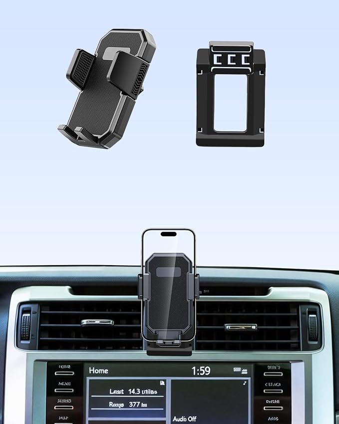 PZK Car Phone Holder for 2010 2012 2013-2024 Toyota 4 Runner Accessories Custom Air Vent Auto Lock Clamping Fit iPhone & 4.0-7.0'' Smartphones 360° Rotation Automobile Phone Cradles