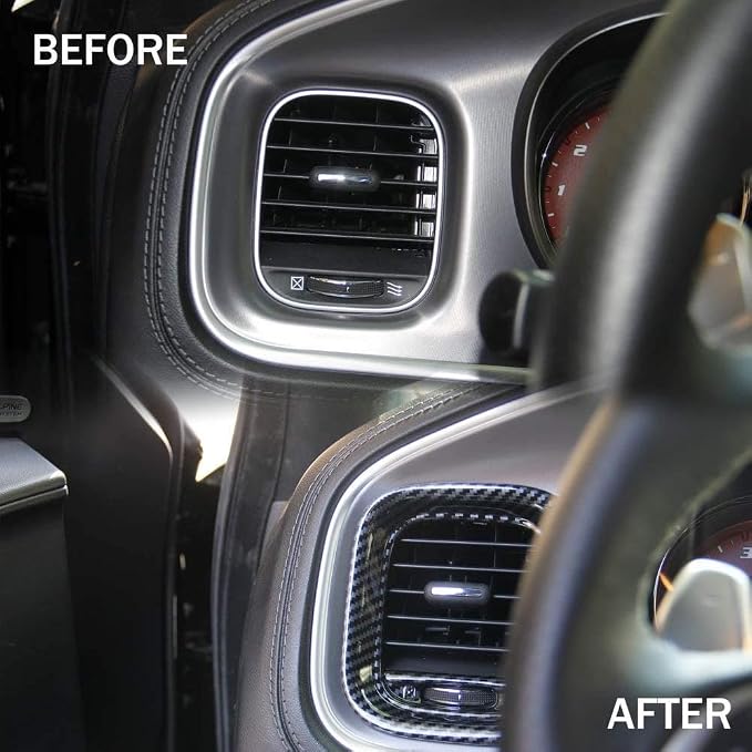 for Dodge Charger 2015-2023 Interior Accessories Air Vent Cover AC Outlet Cover Trim kit ABS Carbon Fiber