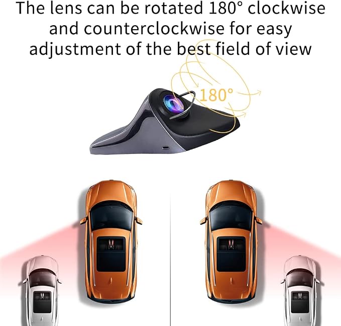 Side View Camera 5 inch HD Surveillance System, IP68 Waterproof Blind spot Camera with HD LCD Screen Parking Assistance System, Black