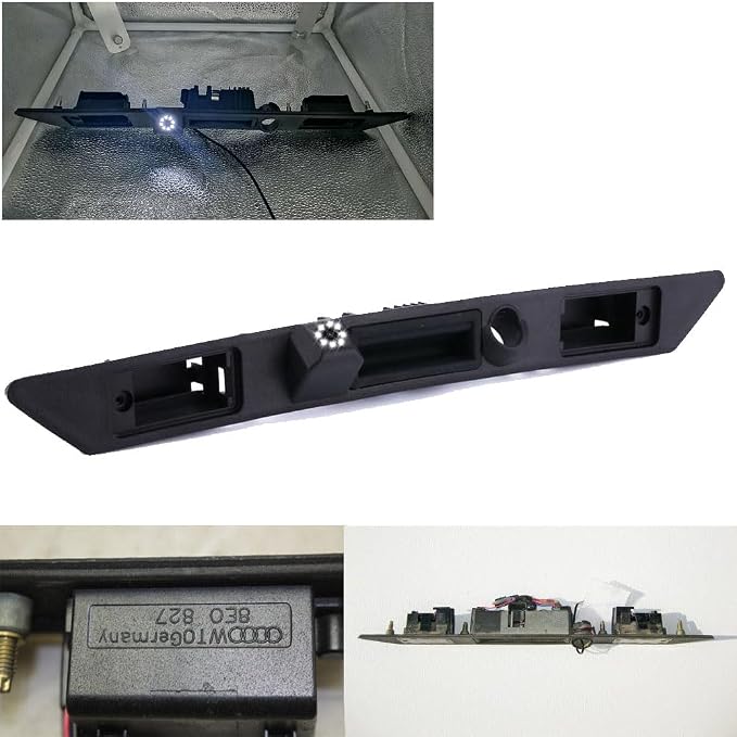 HD Auto 8LED 170° Wide Angle Rear View Reverse Trunk Handle Backup Camera Compatible with Audi A3 8P/8V 8PA S3 V6/A4 B7 S5/sedan/RS4/A5 RS5/A6 C6/A8 S8/Q7/RS3/S4/RS6/Seat Exeo 3R2/V W Plus RS (NO.D)
