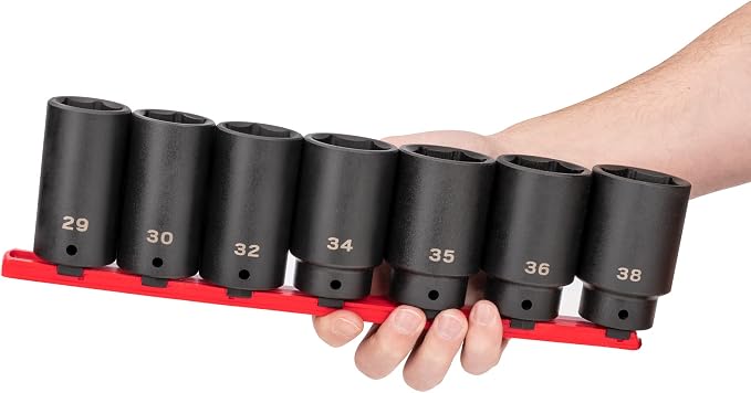 TEKTON 1/2 Inch Drive Axle Nut Impact Socket Set, 7-Piece | SID92101