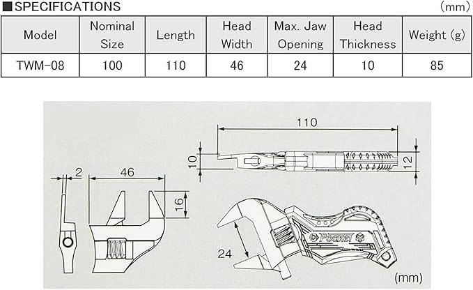 Engineer PH-55 Multi-Function Scissors + PZ-58 Screw Extraction Pliers + TWM-08 Ultra Slim 2mm Jaws Adjustable Pocket Wrench Bundle (Made in Japan)
