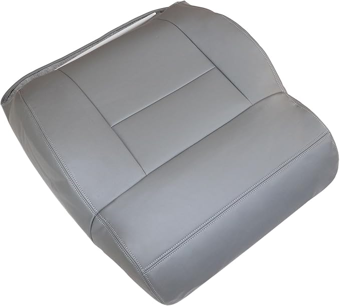 SecosAutoparts Driver Side Bottom & Top Lean Back Replacement Leather Seat Cover Med Flint Gray Compatible with Ford F-150 2004 2005 2006 2007 2008