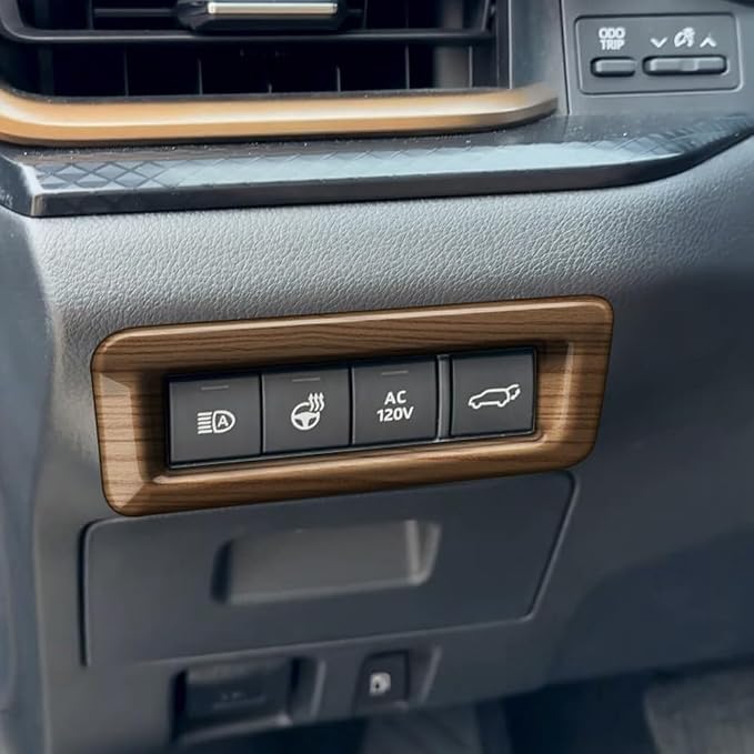 Multi Function Button Frame Interior Modifications Compatible with Toyota Grand Highlander 2024 2025 2026 Fit for 2024-2026 Grand Highlander ABS Accessories(Wood Grain)