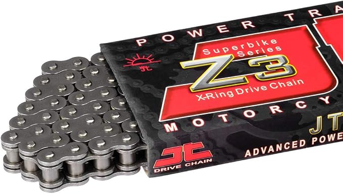 JT Chain JTC530Z3122RL (530 Series) Black Steel 122 Link Super Heavy Duty X-Ring Chain with Connecting Link