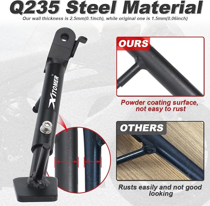 Xitomer 0-3 '' Adjustable Kickstand Fit for GSX-R1000 2017-2026 Motorcycle Side Stand Foot Side Support