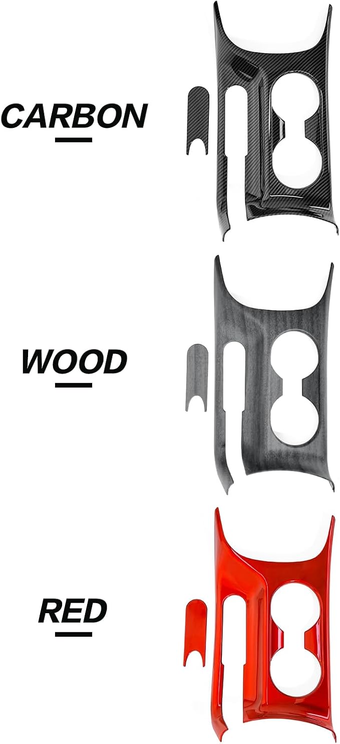 YOUTOOCAR Water Cup Holder Trim Cover Compatible with Kia Soul 2020-2026 Accessories (Wood Grain)