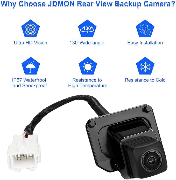 JDMON Backup Camera Replacement for Honda CR-V CRV 2012 2013 Reverse Rear Park Assist Back up Camera Replacement for 590-074 HO1960123 39530-T0A-A01