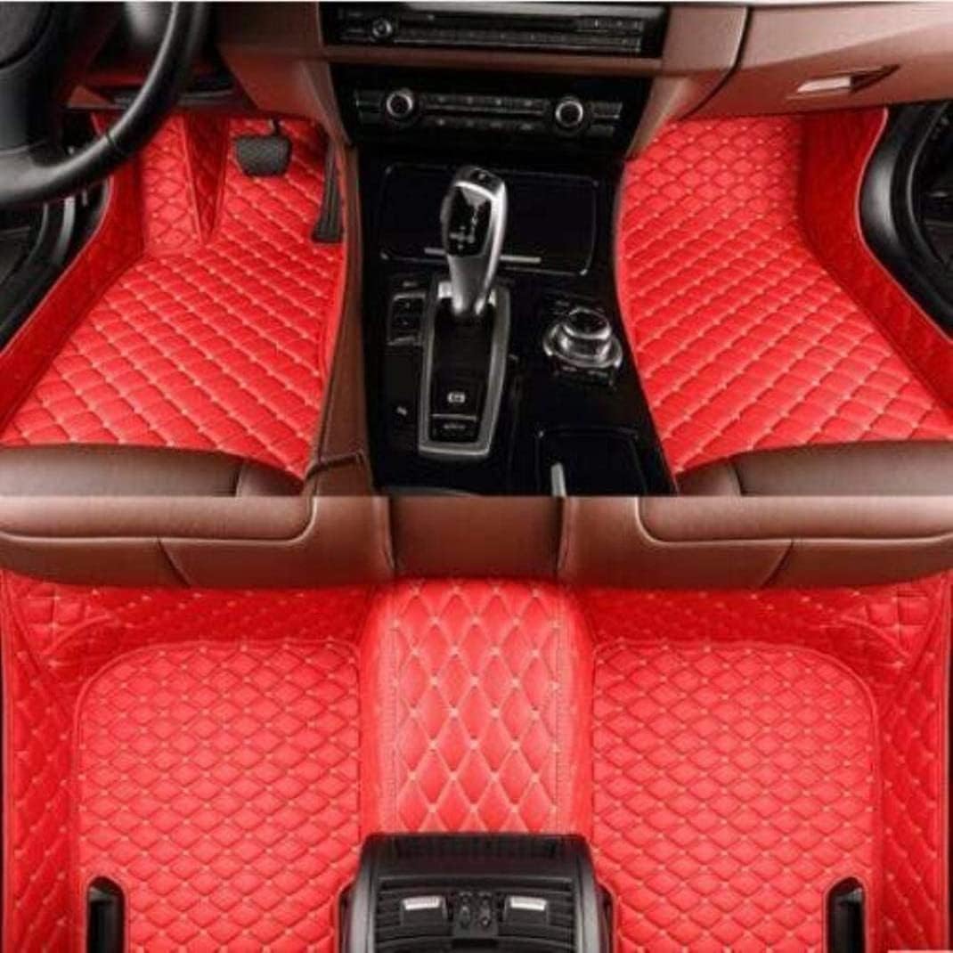 Custom All-Weather Protection Luxury Leather Floor Mats for Cars SUVs Trucks According Anti-Slip Leather Floor mats ﻿ (8,Red Beige)