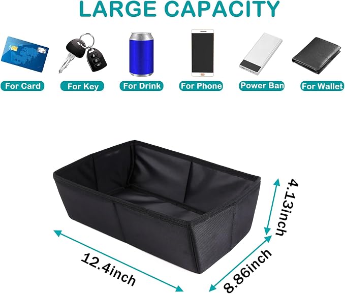 Car Front Under Seat Storage Organizer Compatible with Ineos Grenadier 2020-2026 Oxford Cloth Under Seat Storage Box Interior Accessories， Applicable to both left and right. (Black)