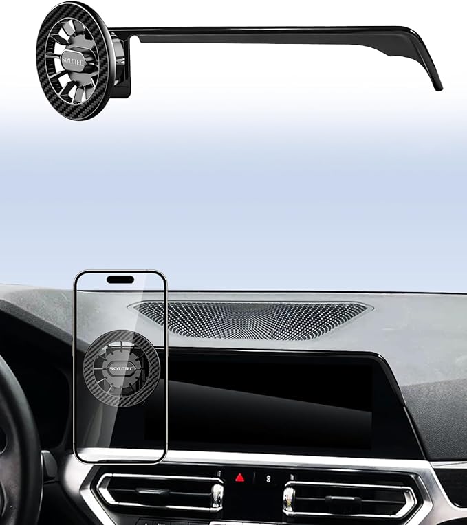 Car Phone Holder for BMW 4 Series 2021-2023/3 Series 2019-2022/2 Series 2022-2024 Accessories Automobile Cradles Magnetic Phone Mount Compatible with MagSafe, Magnets Cell Phone Base(10.25-inch Only)