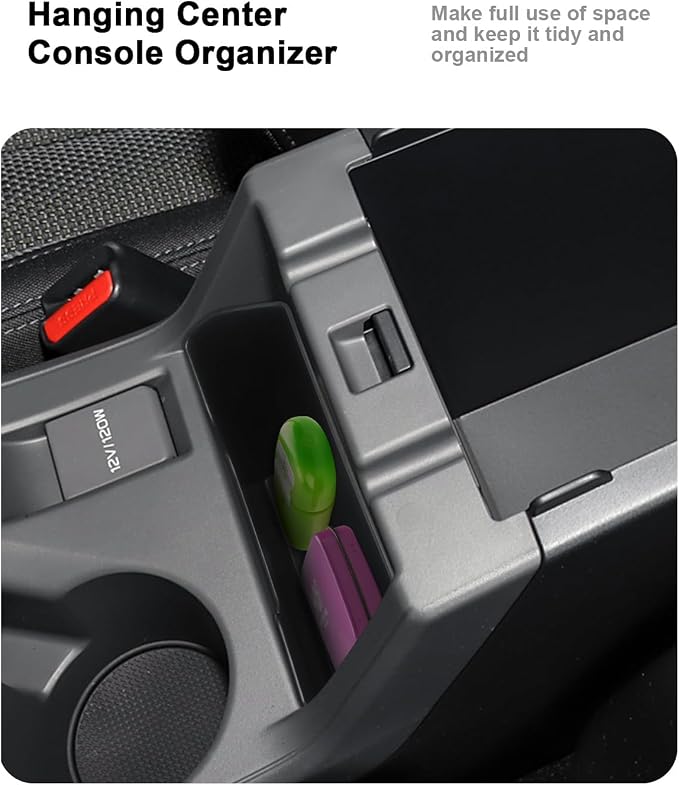 Center Console Organizer Set For 2024-2026 Subaru Crosstrek/Hybrid - 4 Pcs Double-Layer Armrest Box Organizer + Hanging Organizer + Cup Holder + Wireless Charging Area Mat For Crosstrek Accessories