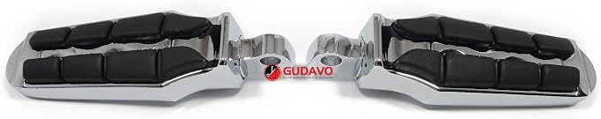 Motorcycle Aluminum Front Or Rear Foot Pegs Footboards Chrome Foot Pedal Footrests compatible with Harley Davidson Street 750 XG750 Street 500 XG500 modele Touring 1988-2019 (Style: 12)